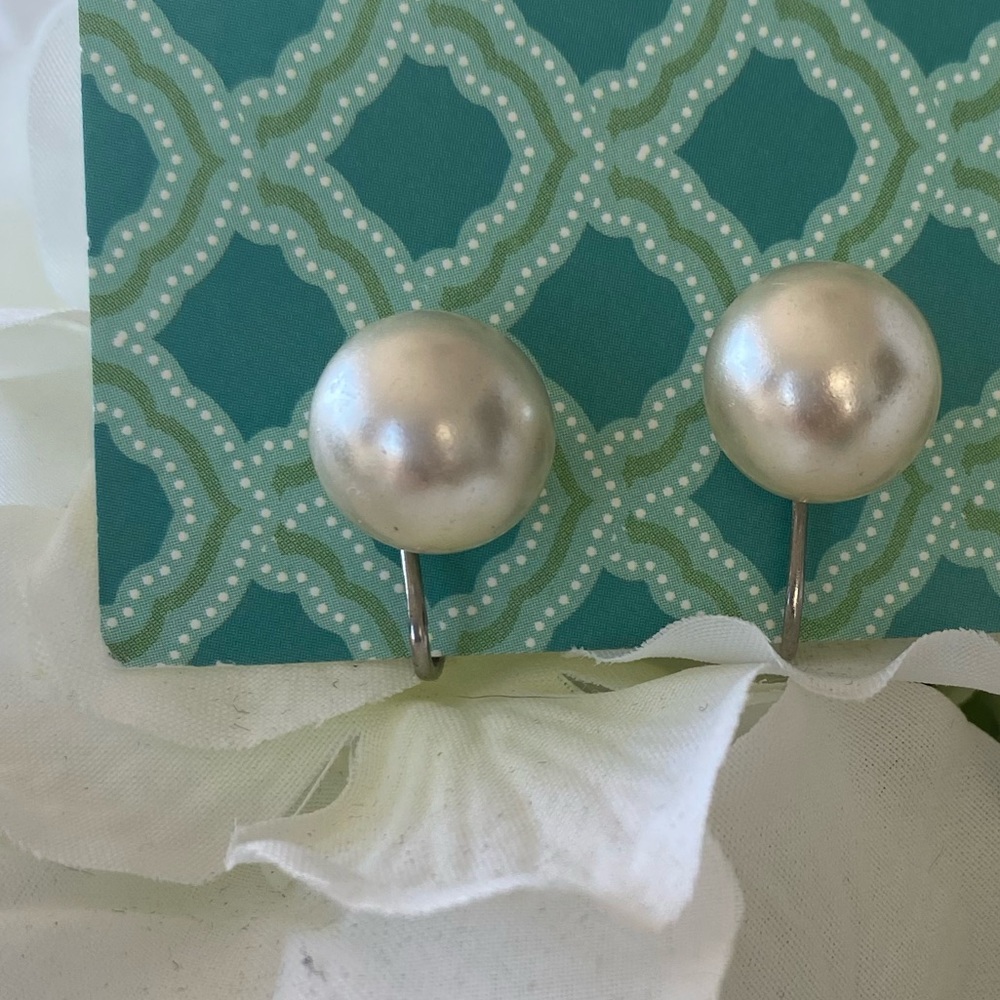 Vintage Signed Richelieu Faux Pearl Clip-On Earrings